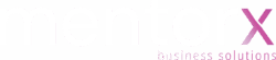mentor x logo white magenta gradient colors